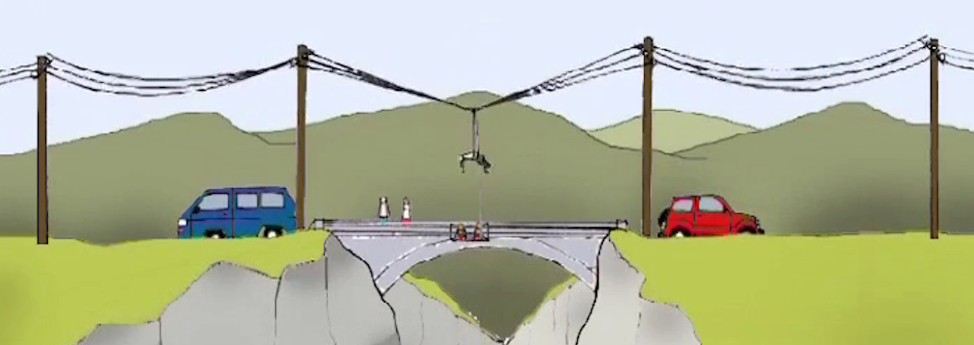 Beskrivende bilde relatert til innholdet i filmen "bungee jump skeleton man, The"