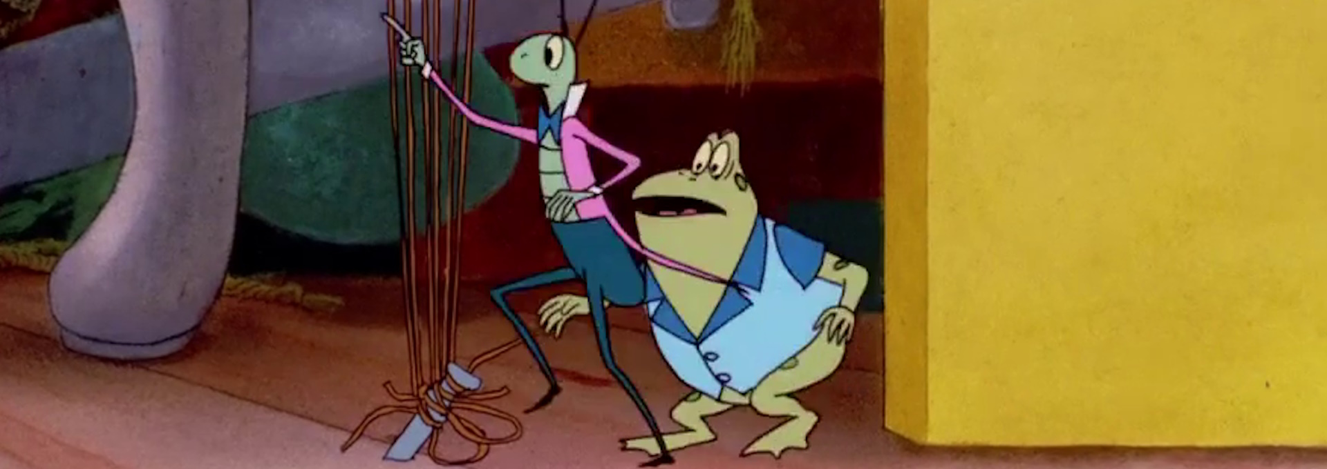 Beskrivende bilde relatert til innholdet i filmen "Sirre Strikk og Padde Ball"