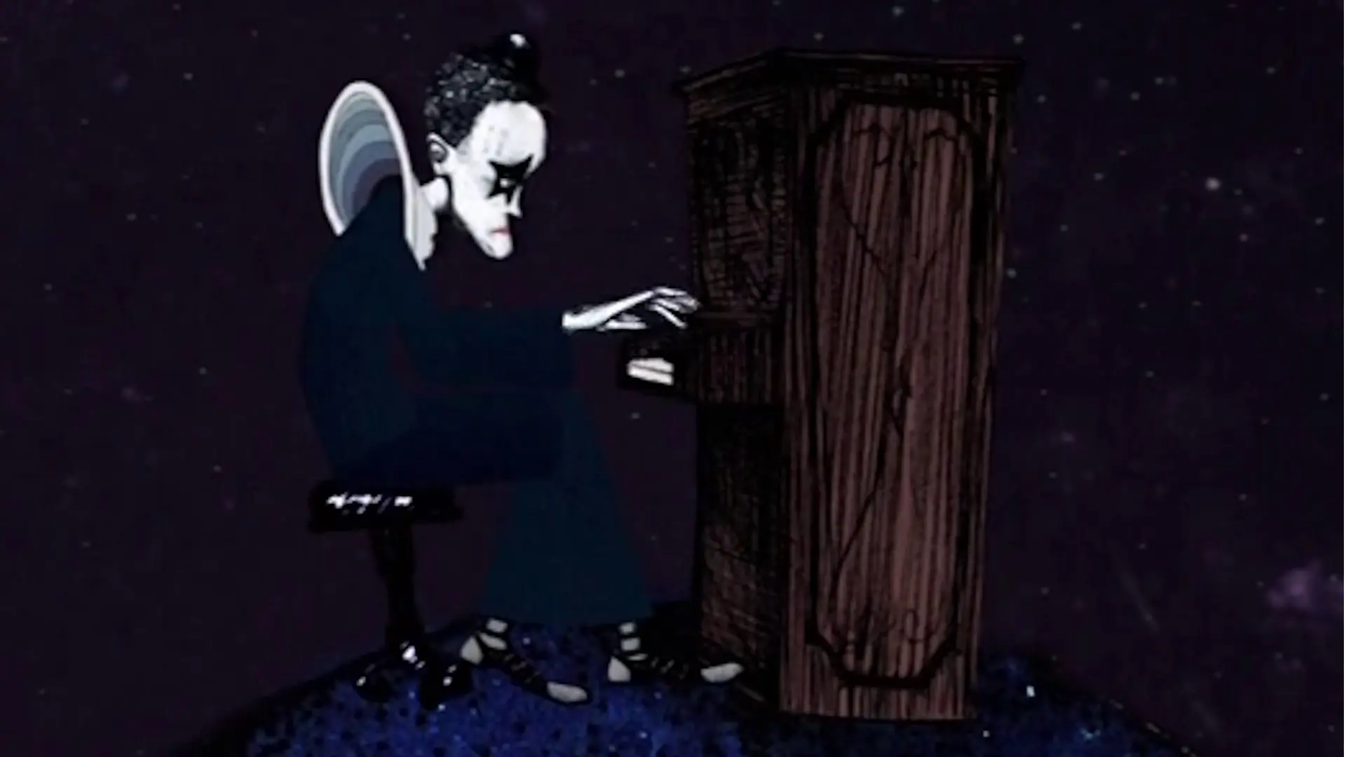 Beskrivende bilde relatert til innholdet i filmen "Pianisten, kobbåyen og den syngende husmora"