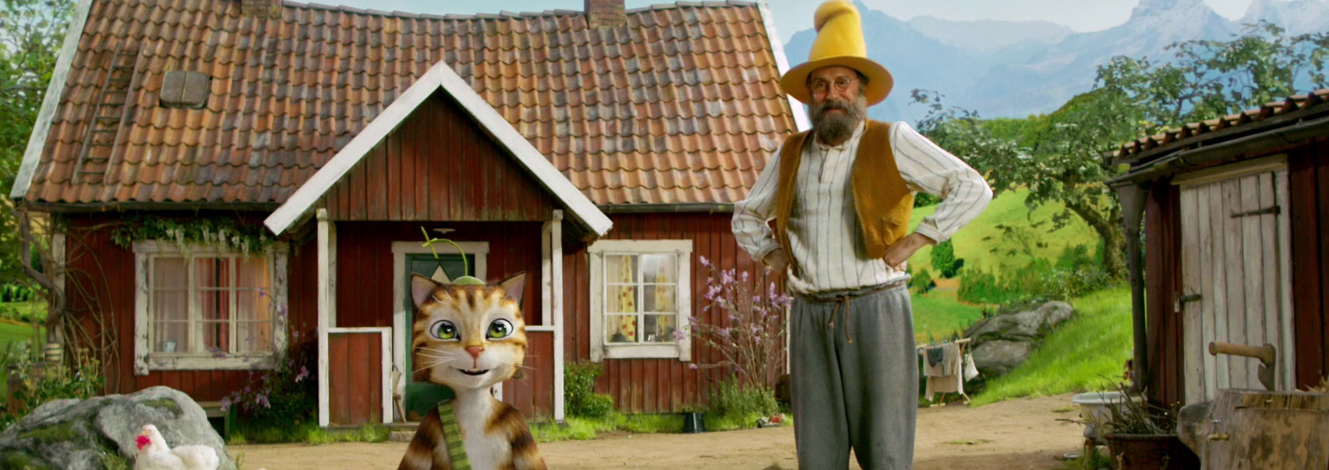 Beskrivende bilde relatert til innholdet i filmen "Gubben og Katten: Findus Flytter ut"