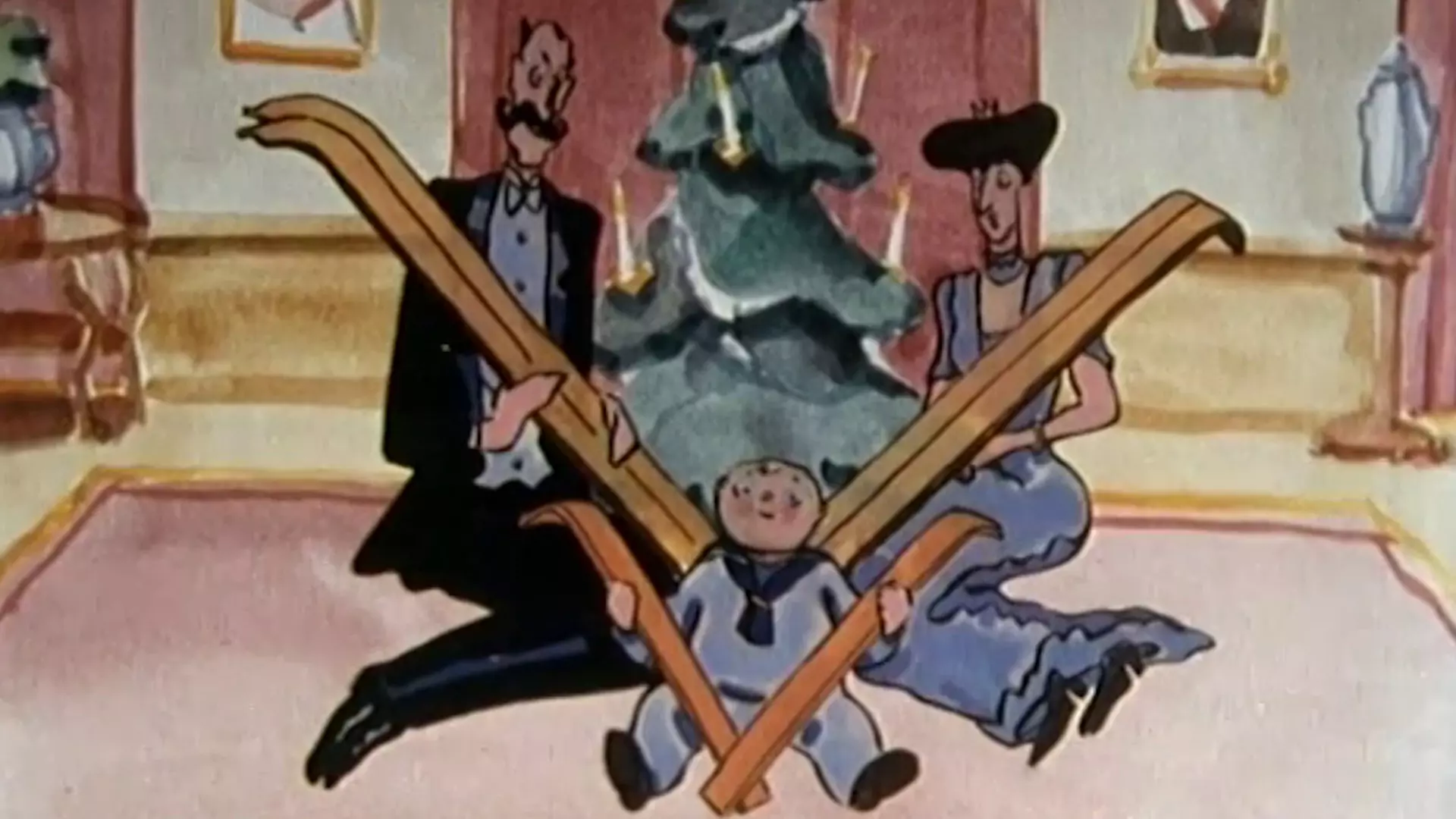 Beskrivende bilde relatert til innholdet i filmen "Olavs første skitur"