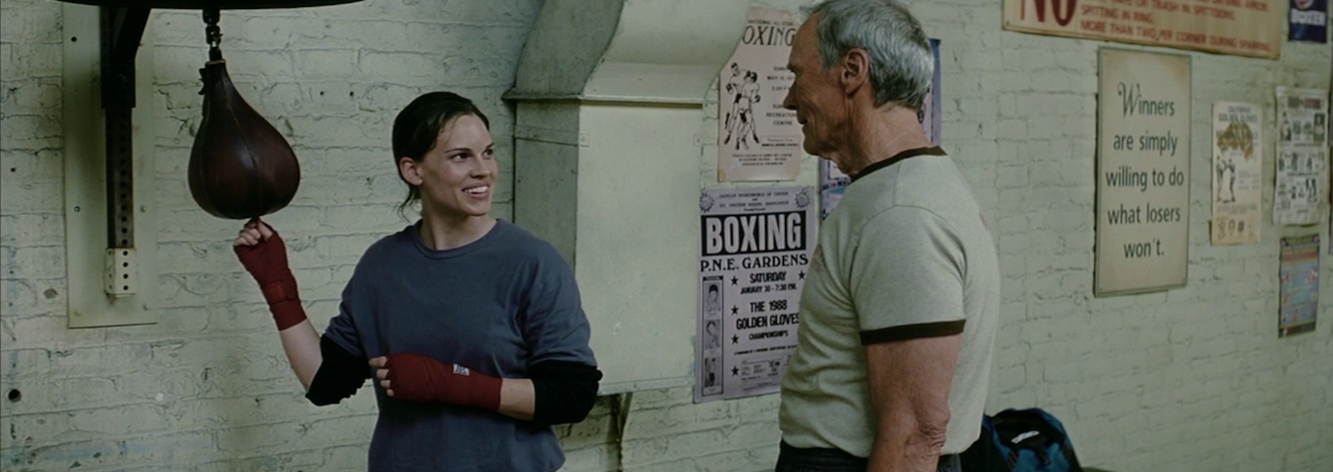 Beskrivende bilde relatert til innholdet i filmen "Million Dollar Baby"
